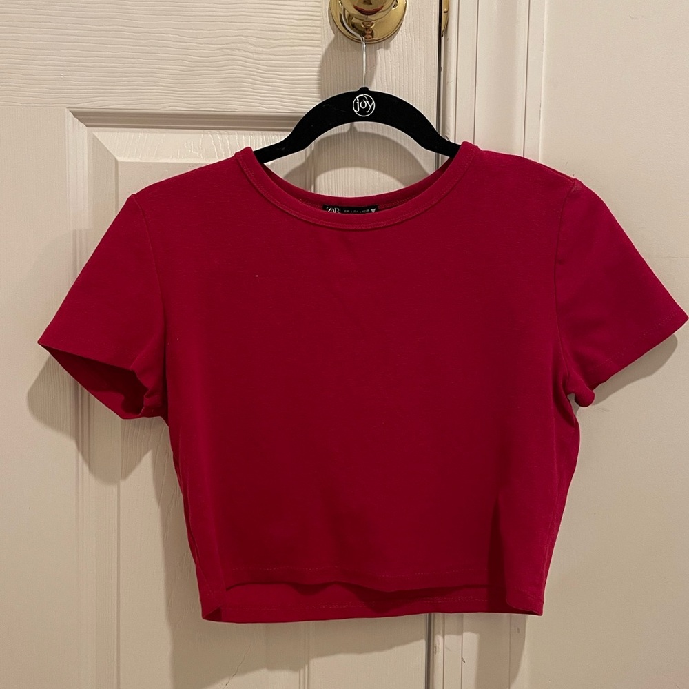 Zara Red Tight and Cropped Top Size Large